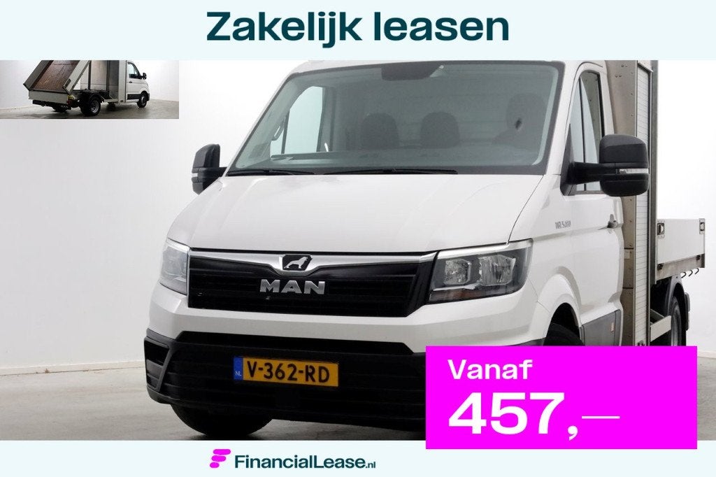MAN TGE 5.180 2.0 177pk E6 L2H1 Kipper Dubbel Lucht Trekhaak, Achterwielaandrijving, Gebruikt, Euro 6, 4 cilinders