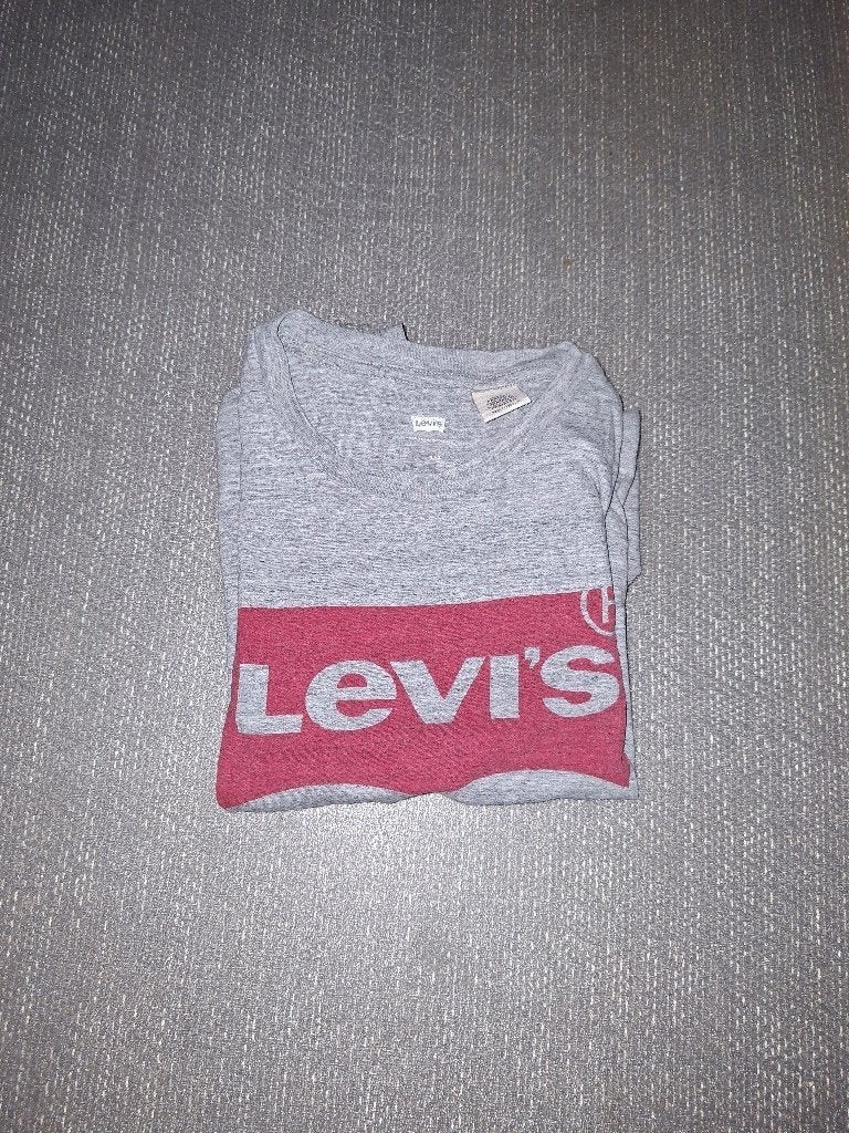 Levi's T-shirt met rood logo, Levi's, Verzenden, Zo goed als nieuw, Grijs