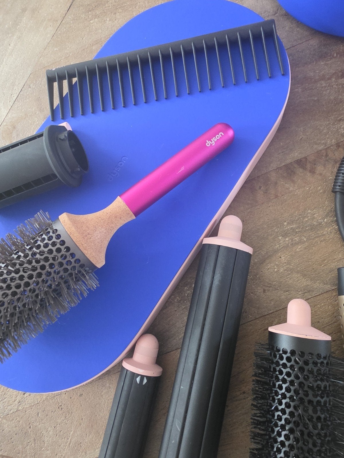 Dyson Airwrap Complete Long in levendig blauw/rosé, Ophalen of Verzenden, Zo goed als nieuw, Krultang of Stijltang