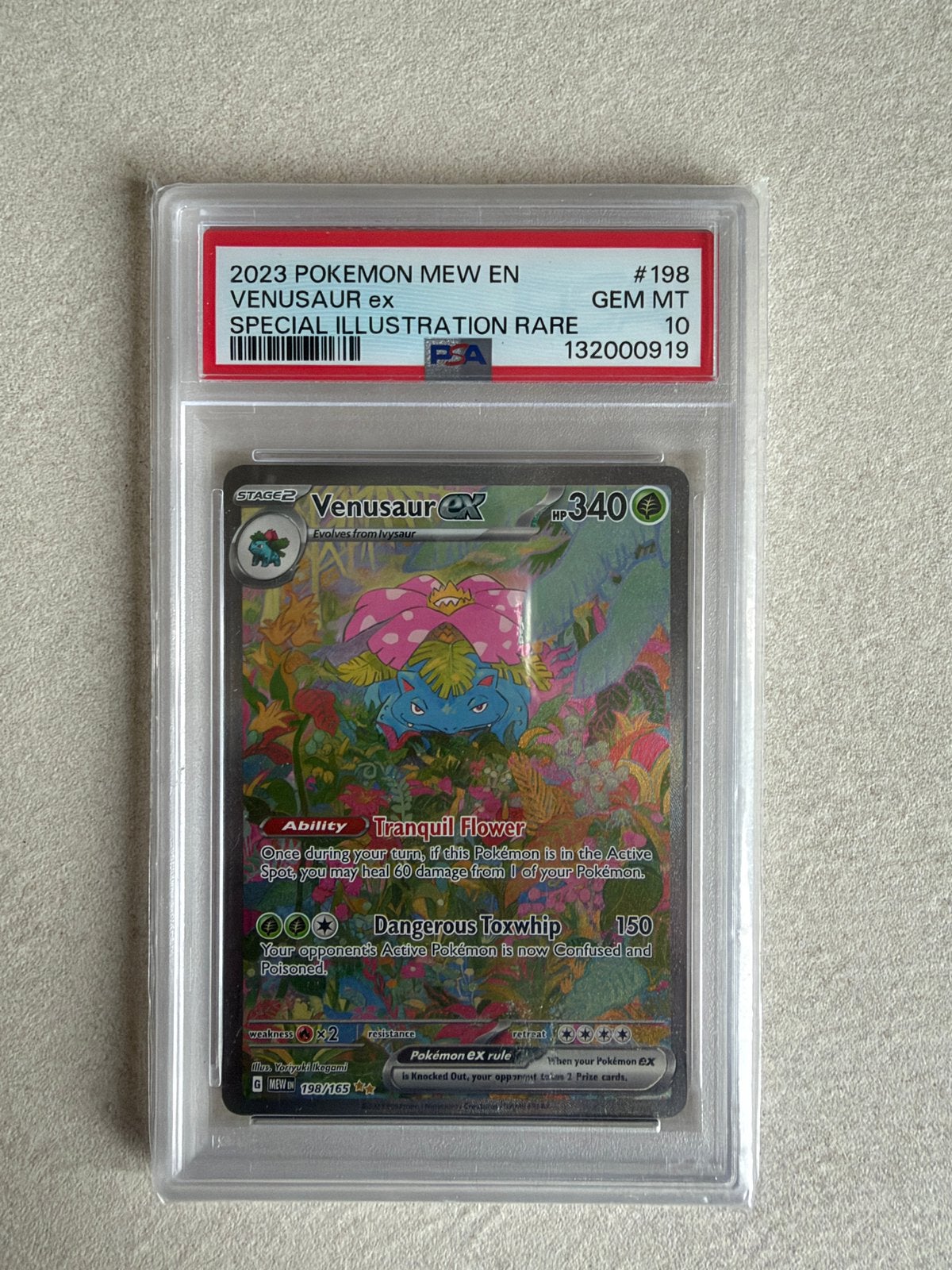 Venusaur ex (MEW 198) PSA 10, Ophalen of Verzenden, Zo goed als nieuw