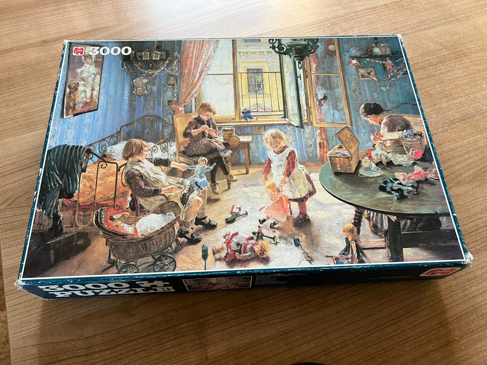 Jumbo puzzel 3000 stukjes Fritz von Uhde De Speelkamer, Hobby en Vrije tijd, Ophalen of Verzenden, Meer dan 1500 stukjes, Zo goed als nieuw