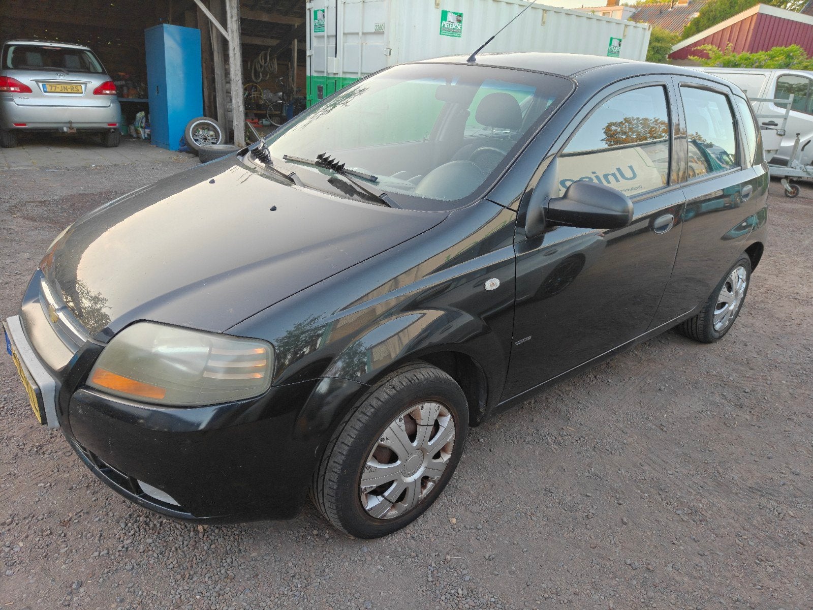 Chevrolet Kalos 1.2 5D 2007 Zwart, Auto's, Chevrolet, 1150 cc, Stof, 40 €/maand, 4 cilinders