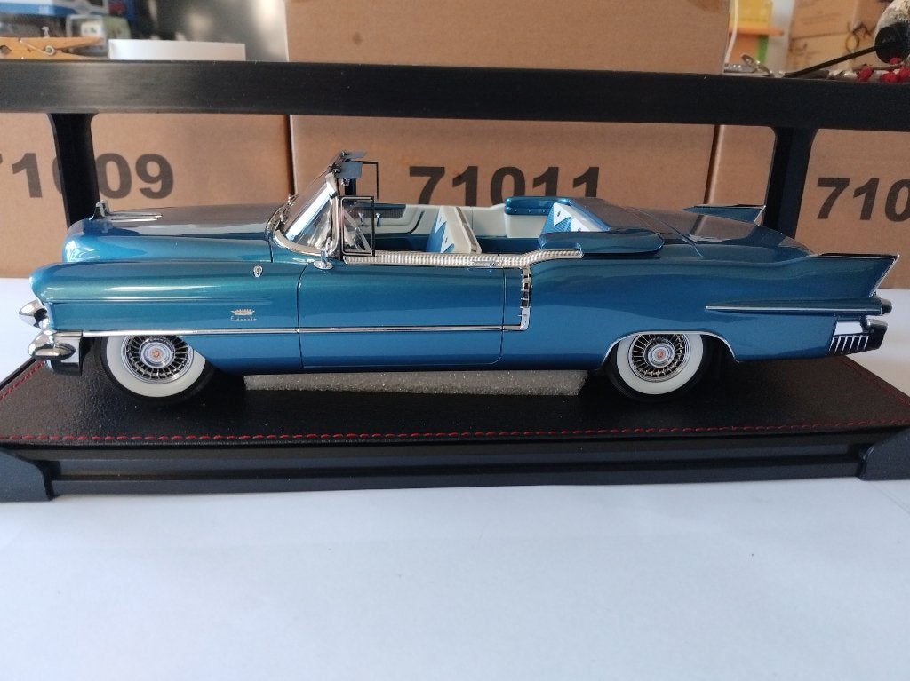 Cadillac Eldorado Biarritz Cabrio, Blauw, 1/18, Stamp Models, Hobby en Vrije tijd, Overige merken, Stamp Models, Auto, .