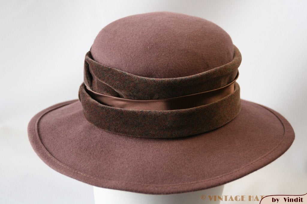 Vintage Dameshoed paars 54 = XS gratis verzenden Nederland, 55 cm (S, 6⅞ inch) of minder, Hoed, Gedragen, Reich