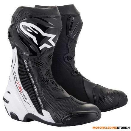 Alpinestars Supertech R Motorlaarzen, Zwart-Wit, Motoren, Kleding | Motorkleding, Ophalen of Verzenden, Nieuw met kaartje