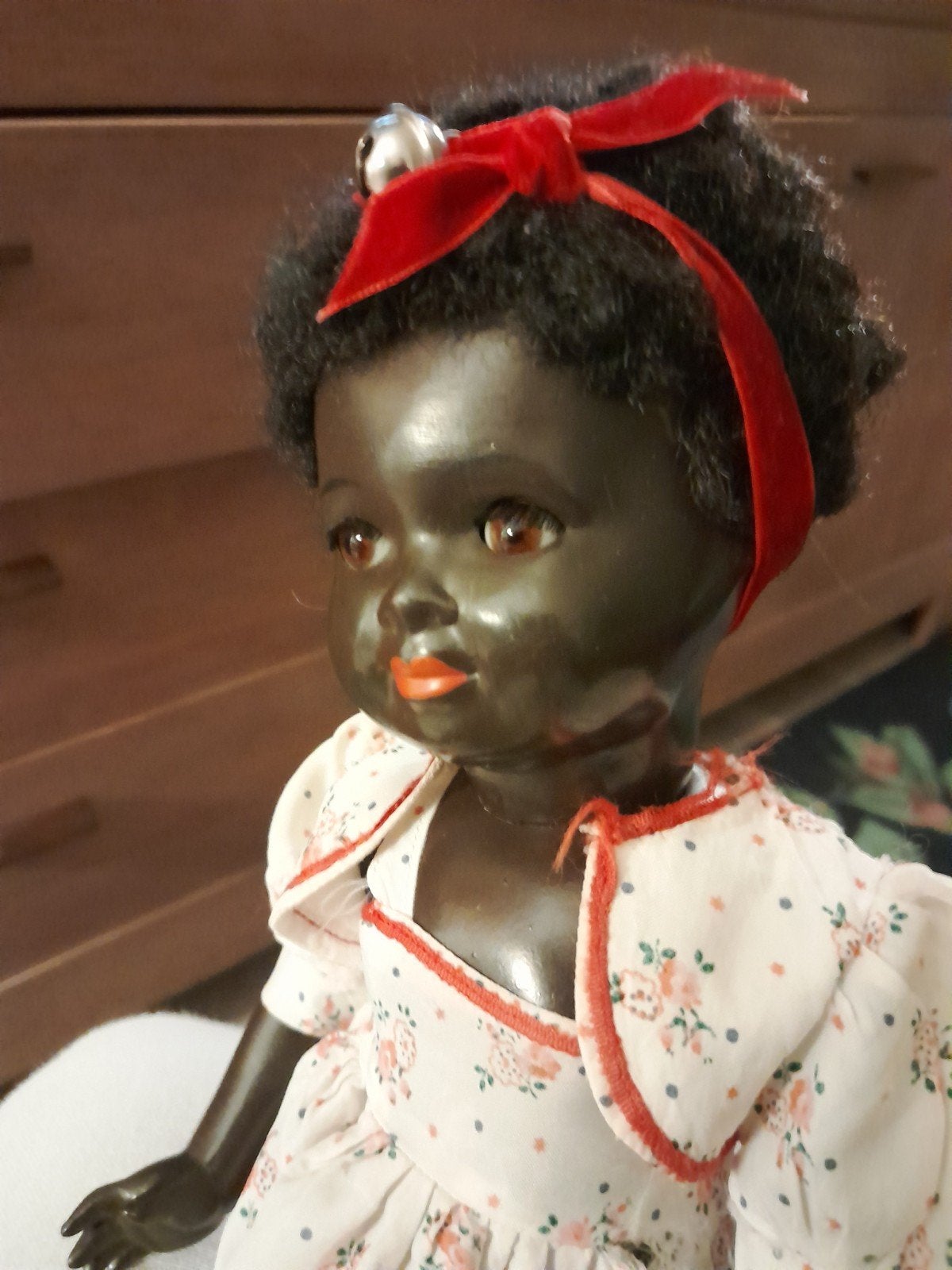 Oude lieve pop met origineel jurkje slaapogen, 36 cm, Verzenden