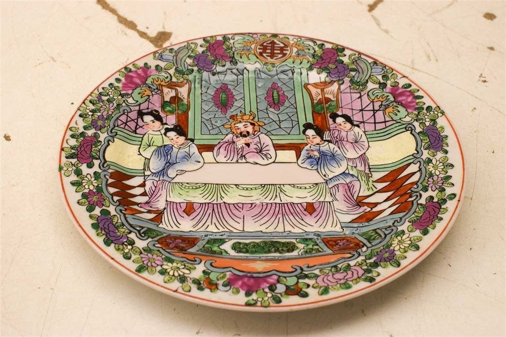 1 chinese porseleinen bord 45697, Gebruikt, Ophalen of Verzenden, Bord(en), Overige stijlen