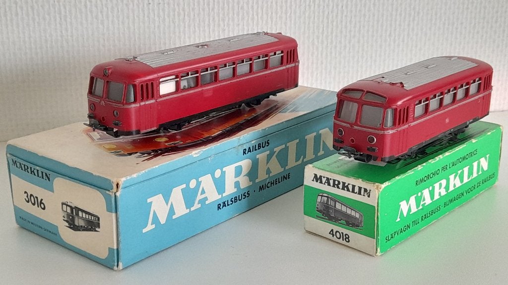 MARKLIN H0(3016+4018)RAILBUS BR 795 MET BIJWAGEN DB(OVP), Wisselstroom, Treinset, Ophalen of Verzenden, Zo goed als nieuw