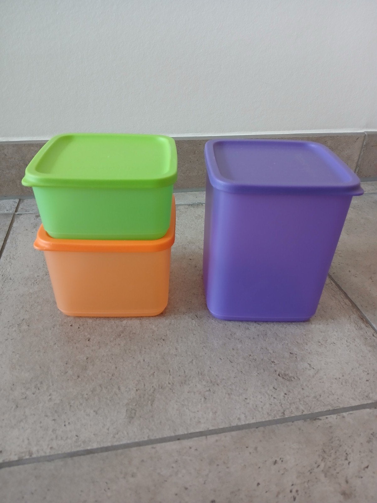 Tupperware kubus/blokbussen, voorraadbussen, ruimtespaarders, Ophalen of Verzenden, Zo goed als nieuw, Groen, Overige typen