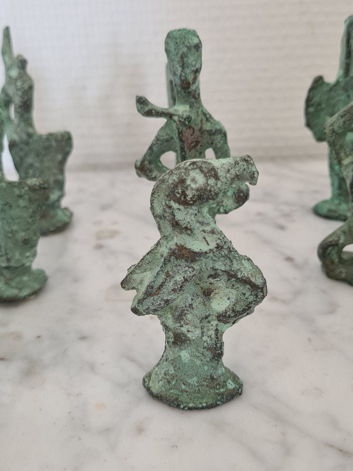 Grieks bronzen schaakspel, geen bord, Antiek en Kunst, Antiek | Koper en Brons, Ophalen of Verzenden