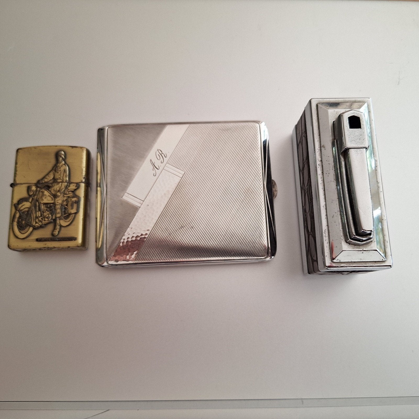 Alpacca art deco sigarettendoosje Chromex Kantai aanstekers, Ophalen of Verzenden, Gebruikt, Overige typen