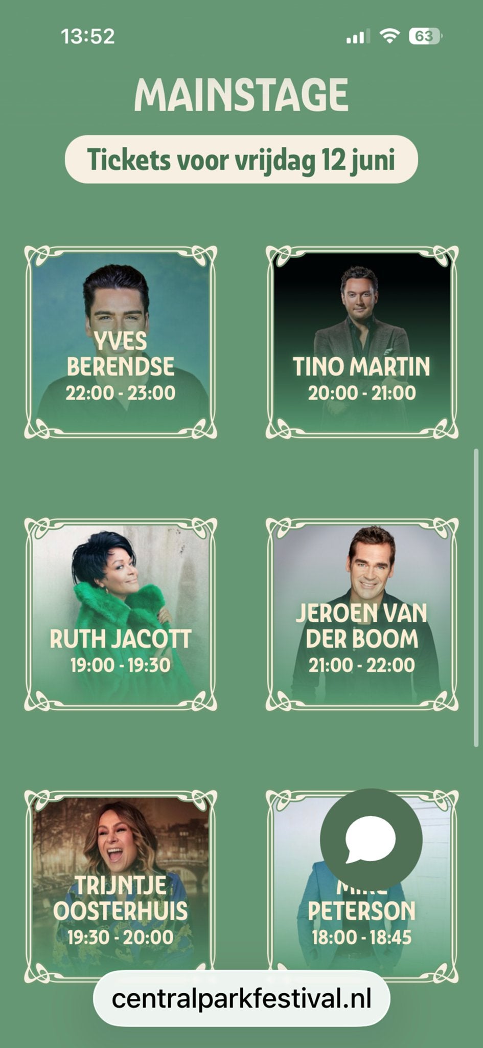 tickets central park urecht vanavond tino martin yves, ruth, Tickets en Kaartjes, Twee personen, Oktober