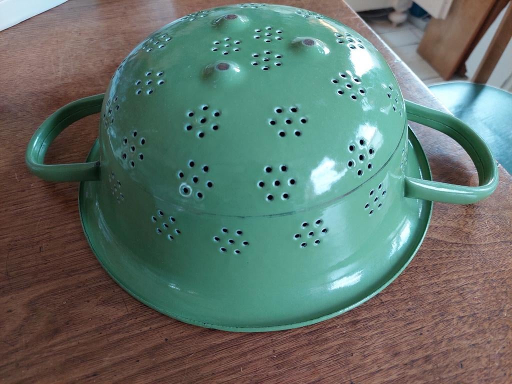 Vergiet van groen emaille, Ophalen of Verzenden