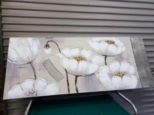 Schilderij, bloemen op doek, sepia kleuren, nieuwstaat, Ophalen of Verzenden, 'T Olde Gre-j, Info@toldegrej.nl, Endepoelstraat 20f Didam