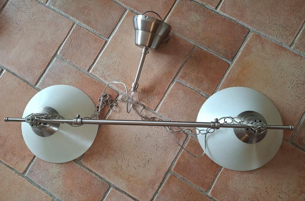 IKEA Kroby Hanglamp - Twee glazen kappen, Ophalen, Gebruikt, Modern, Scandinavisch, Glas