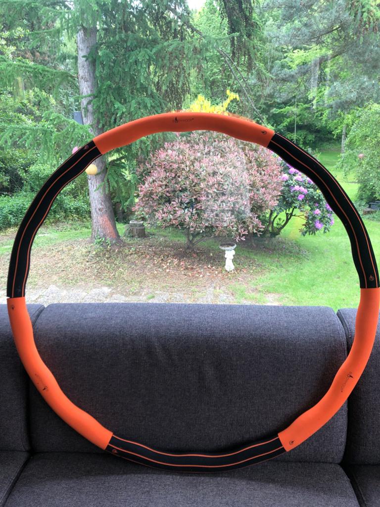 Bodyhoop Fitness Hoelahoep - Oranje/Zwart, Sport en Fitness, Ophalen of Verzenden, Met gewicht, Zo goed als nieuw, Fitness hoelahoep