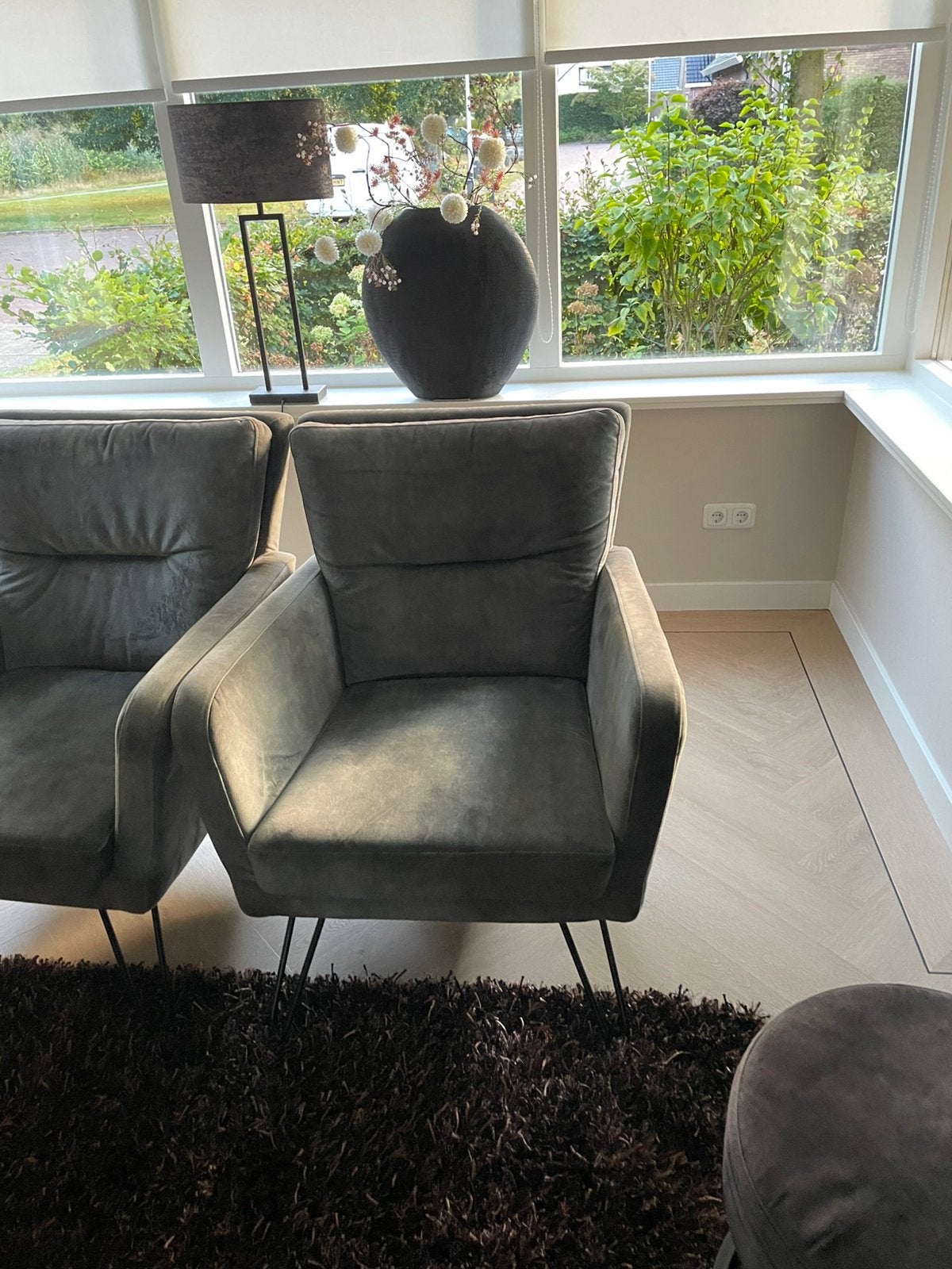 Velvet stoel 1 te koop, Huis en Inrichting, Ophalen, Gebruikt, Minder dan 75 cm, Stof