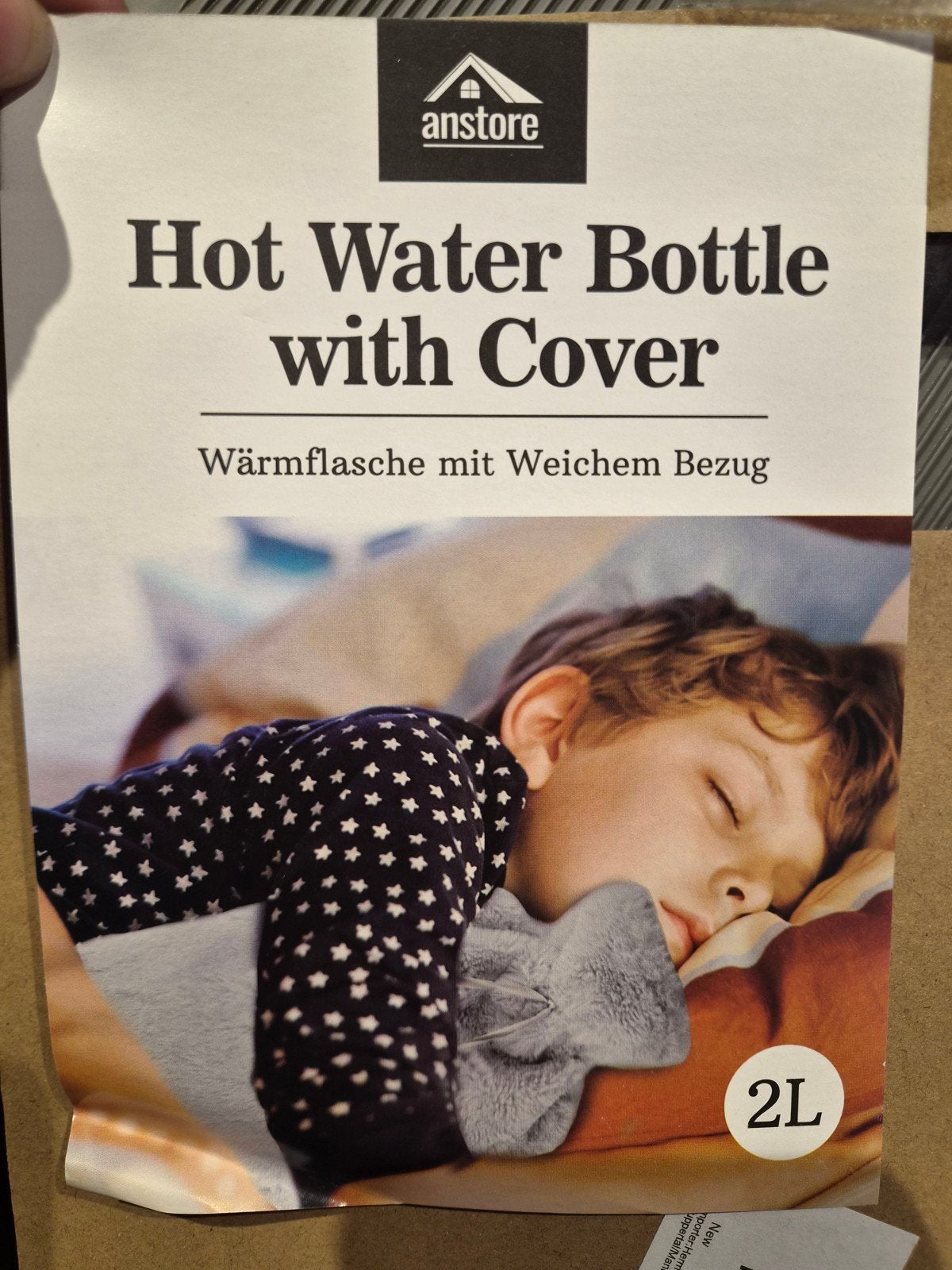 Hot Water Bottle - with Soft Premium Fleece Cover Light Grey, Ophalen of Verzenden, Overige typen