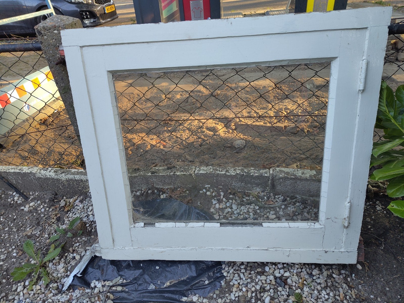 Kozijn met raam enkel glas, Doe-het-zelf en Verbouw, Kozijnen en Schuifpuien, Raamkozijn, Minder dan 75 cm, Hout, Ophalen