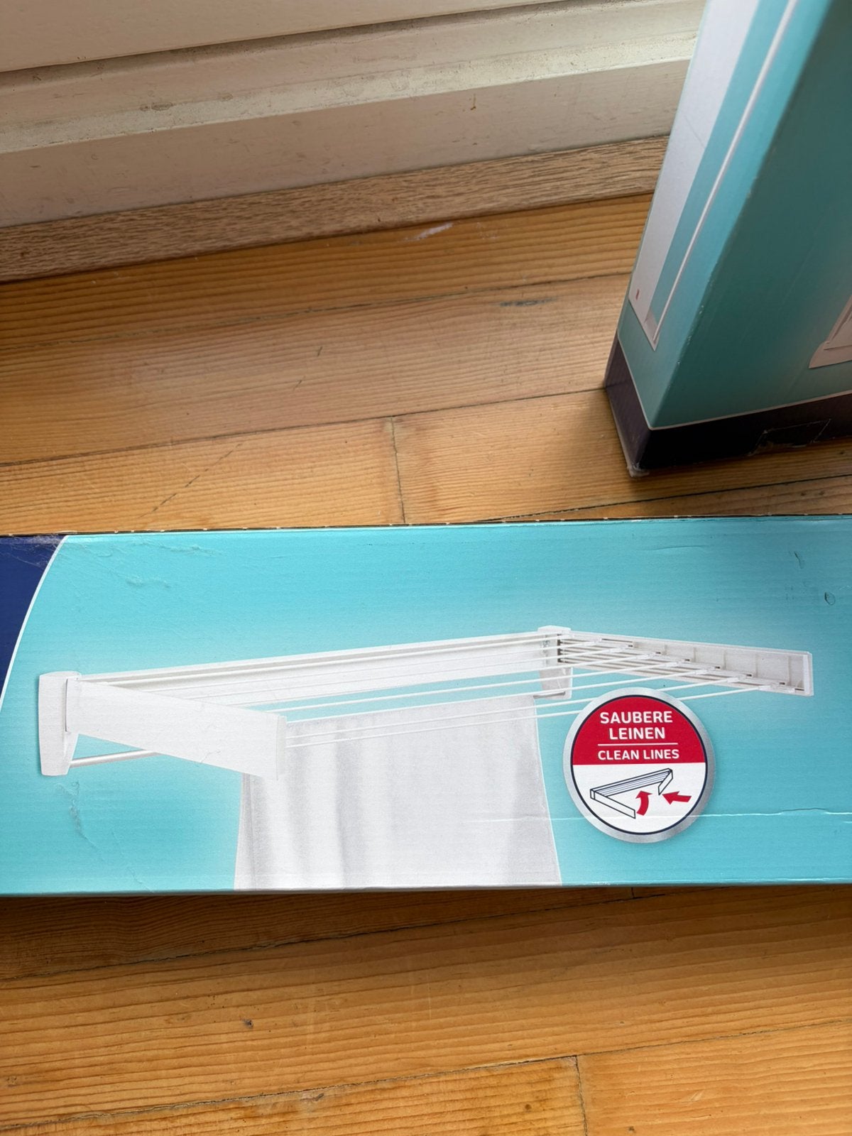 Inklapbaar Wanddroogrek Leifheit 103cm, Ophalen, 100 tot 150 cm, Overige typen, Nieuw