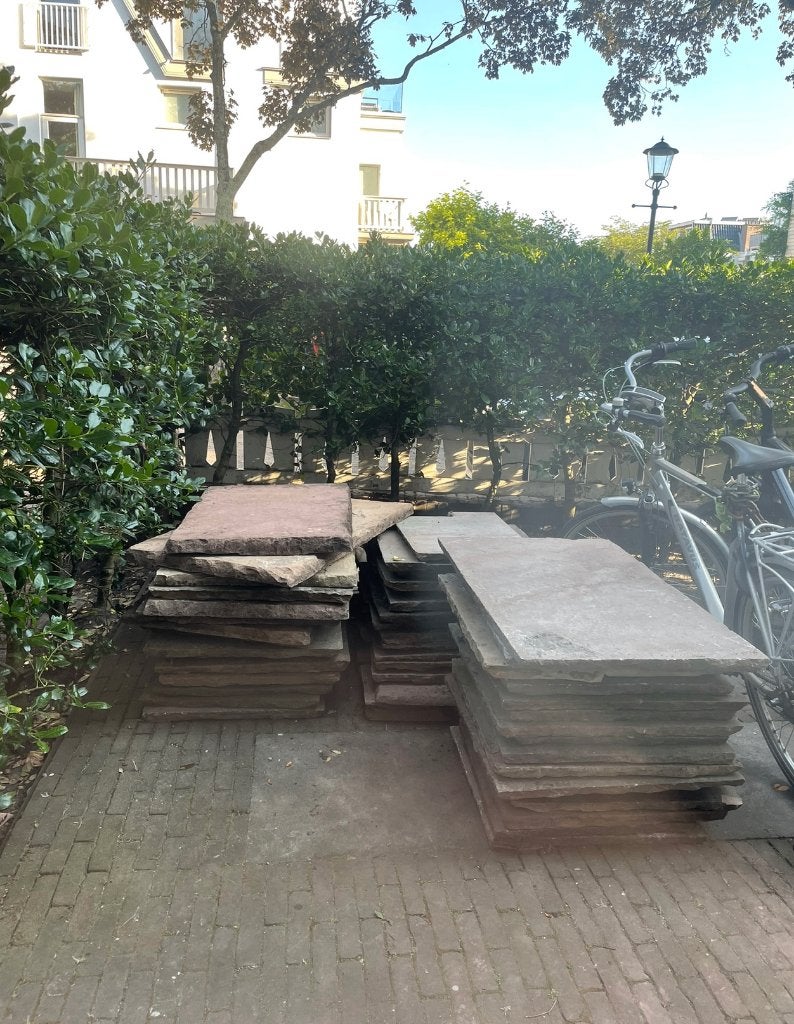 Gratis kasteel stenen gebakken tegels (20M2), Ophalen, Keramiek, Zo goed als nieuw, 10 m² of meer