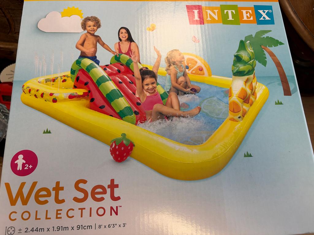 Intex Wet Set Opblaaszwembad met glijbaan en speelgoed, 200 tot 300 cm, Opblaaszwembad, 80 tot 120 cm, Nieuw