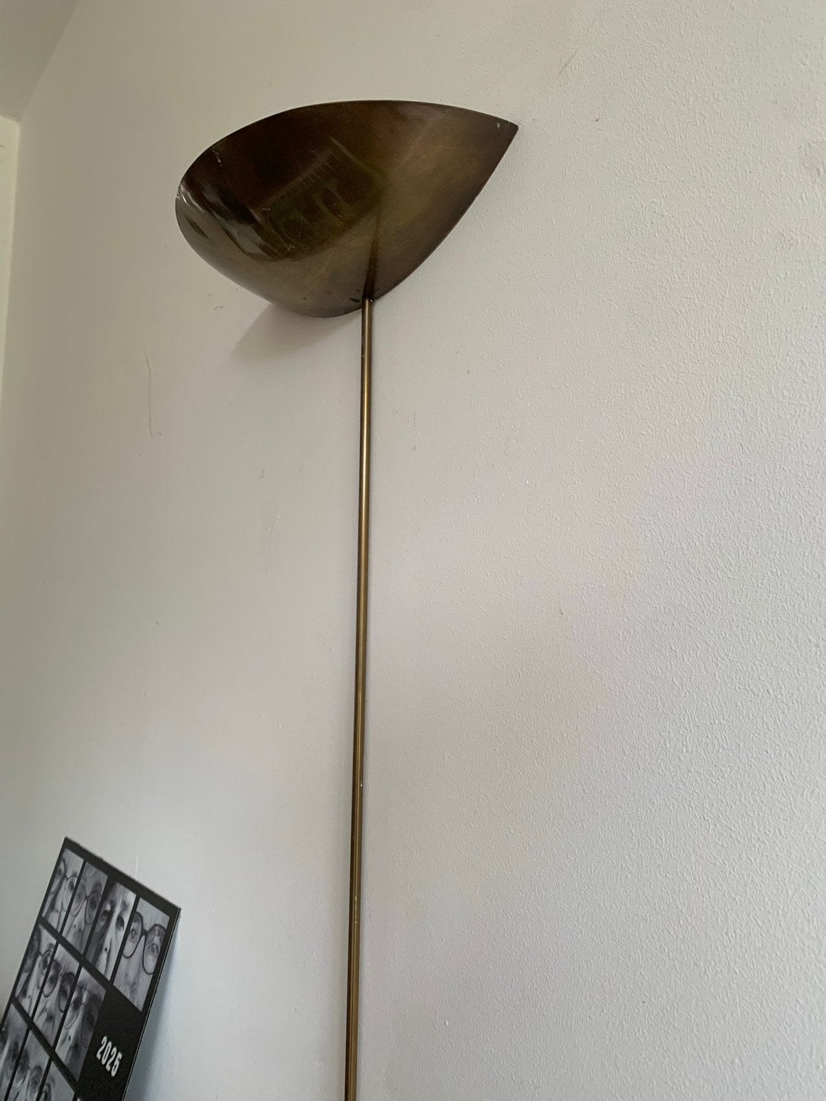 Vintage wandlamp - messing/goudkleurig - met dimmer, Ophalen, Gebruikt, Indirect licht, Goud