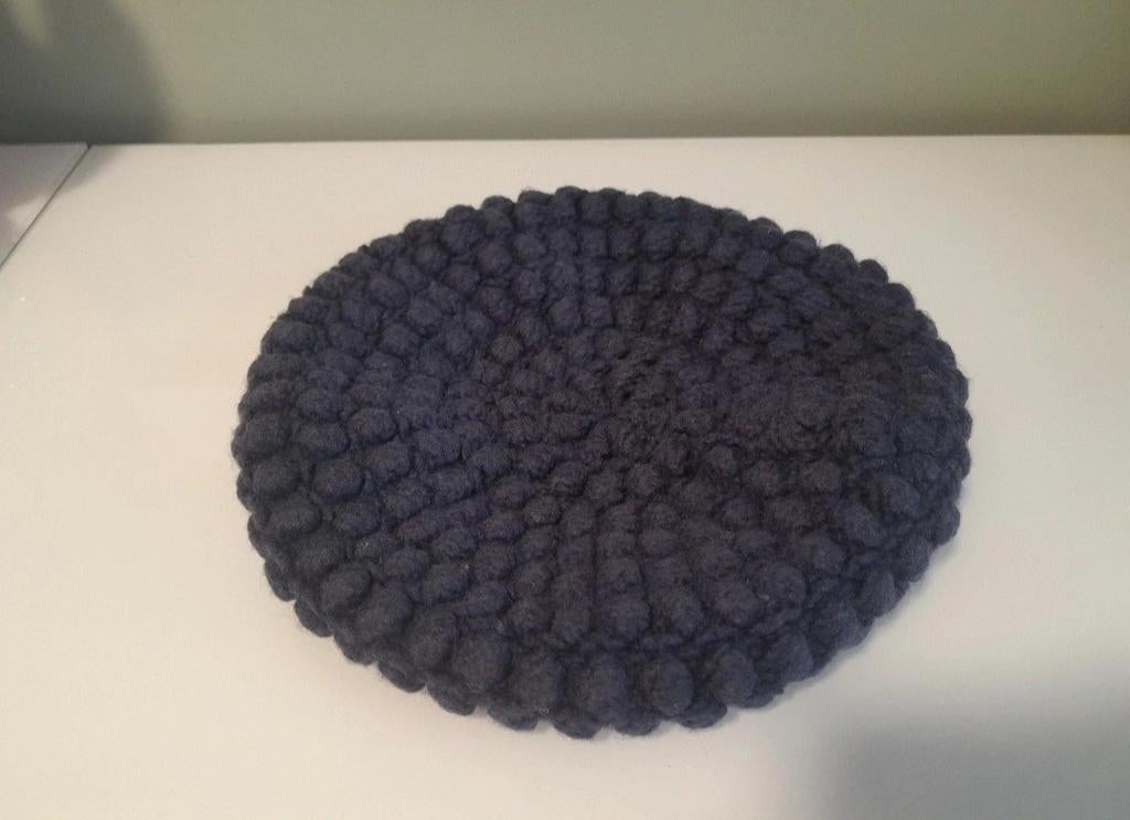 Inti Muts Blauw - Warme Gebreide Baret, Hoed, Inti, Gedragen, One size fits all