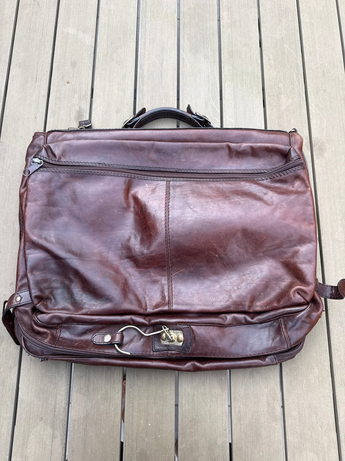 Vintage Claudio Ferrici Leren Reistas - Zeer Goede Staat, 20 tot 30 cm, Bruin, Ophalen of Verzenden, Zo goed als nieuw