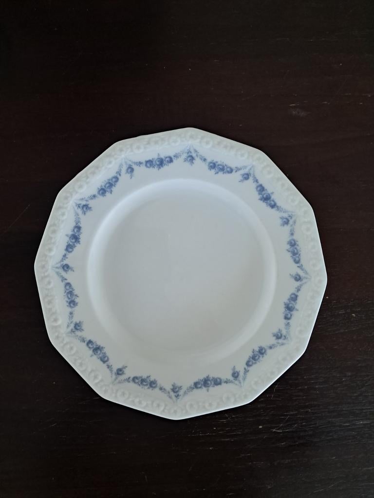 7 Rosenthal maria rosenkante blau ontbijtbordjes., Antiek en Kunst, Ophalen of Verzenden