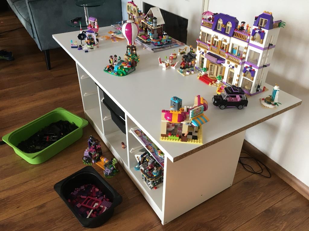 wit opberg/speelmeubel IKEA incl bakken, Ophalen, Gebruikt, Kast