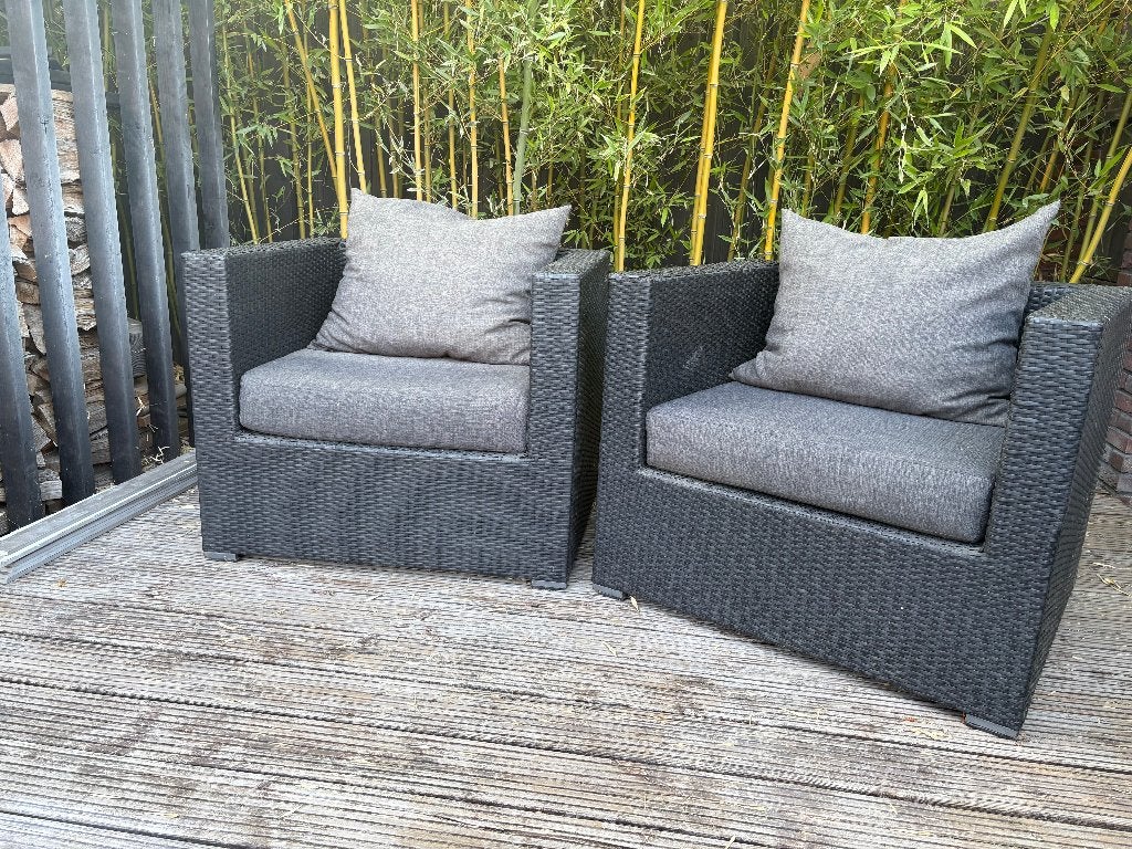 loungeset, Tuin en Terras, Ophalen, 5 zitplaatsen, Kunststof, Zo goed als nieuw