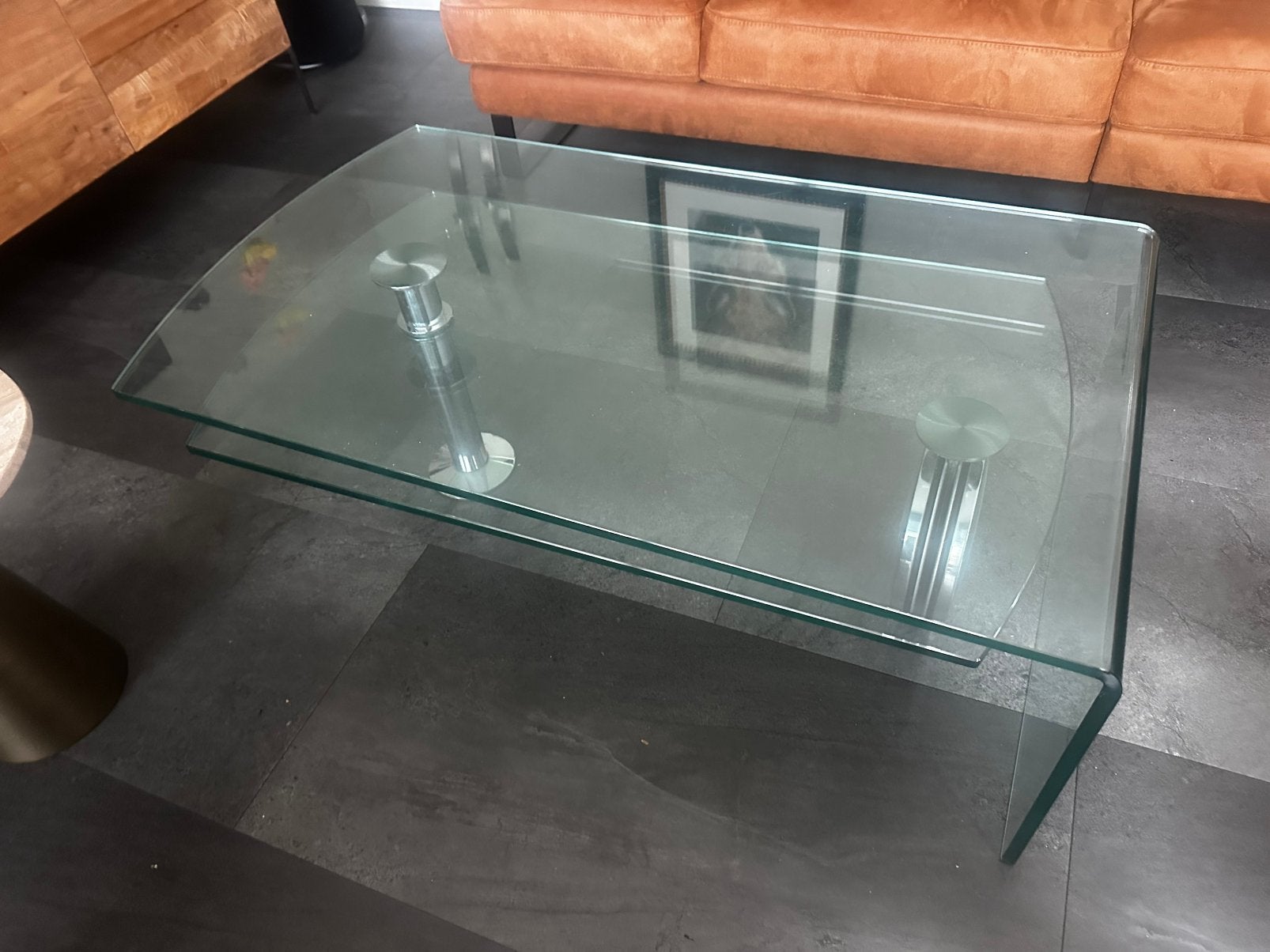 Mooie glazen design salontafel 110x65x40cm, Ophalen, Gebruikt, 100 tot 150 cm, 50 tot 100 cm