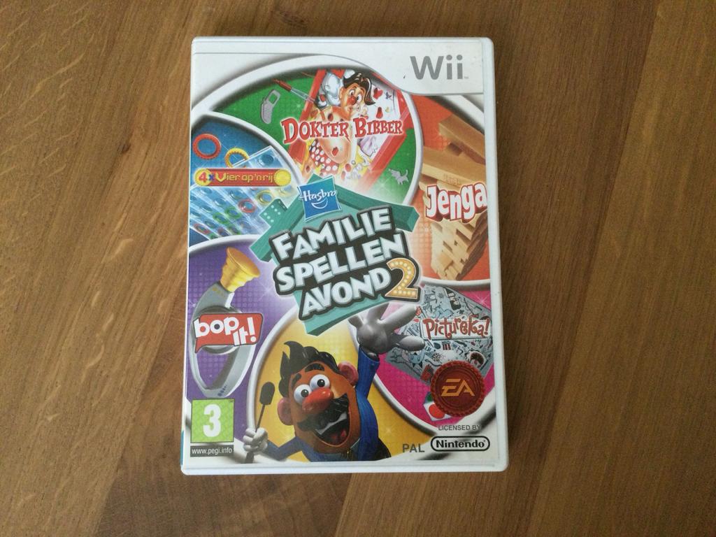 Familie Spellen Avond 2 Wii - Hasbro bordspellen, Spelcomputers en Games, Games | Nintendo Wii, Gebruikt, Overige genres, Eén computer