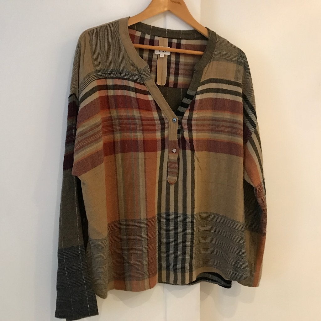 Diega blouse met ruiten geruit maat XXL wolmix met viscose, Kleding | Dames, Ophalen of Verzenden, Zo goed als nieuw, Maat 46/48 (XL) of groter