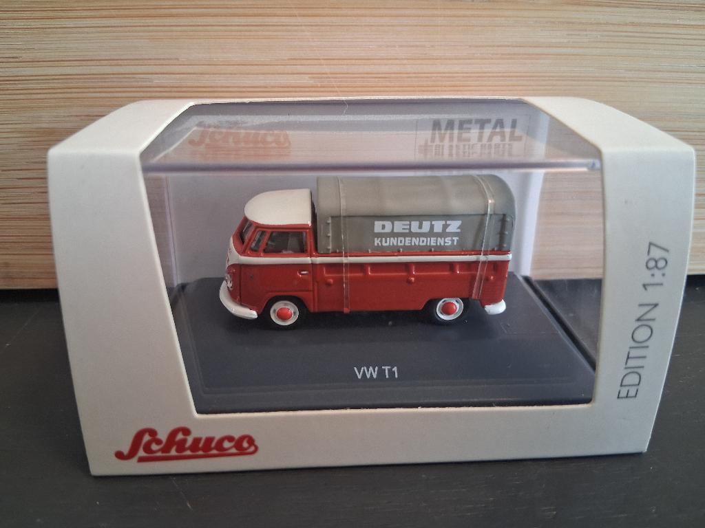 Schuco VW T1 DEUTZ kundendienst 1:87, Hobby en Vrije tijd, Modelauto's | 1:87, Ophalen of Verzenden, Zo goed als nieuw, Auto, Schuco