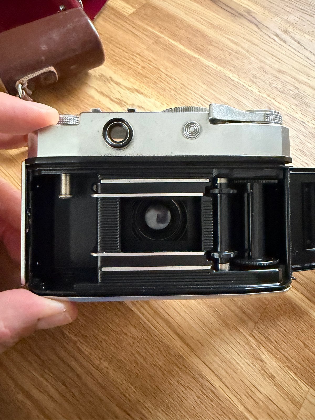 Zeiss Ikon Contina Vintage Camera met Lederen Tas, Ophalen of Verzenden, Gebruikt, Compact, Overige Merken