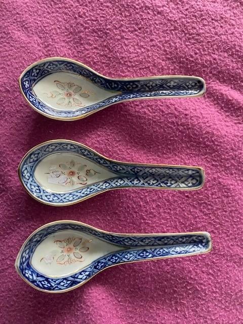 3 chinese lepels soeplepels, Ophalen of Verzenden, Gebruikt, Overige stijlen, Overige typen
