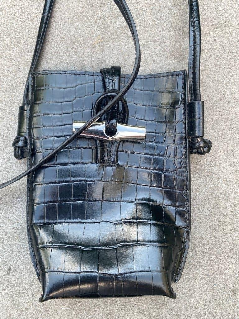 Le Roseau telefoonhoesje Longchamp, Overige merken, Zwart, Ophalen of Verzenden, Zo goed als nieuw