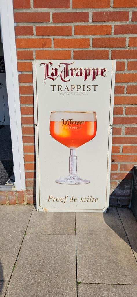 La Trappe Trappist Emaille Reclamebord - Proef de stilte, Ophalen of Verzenden