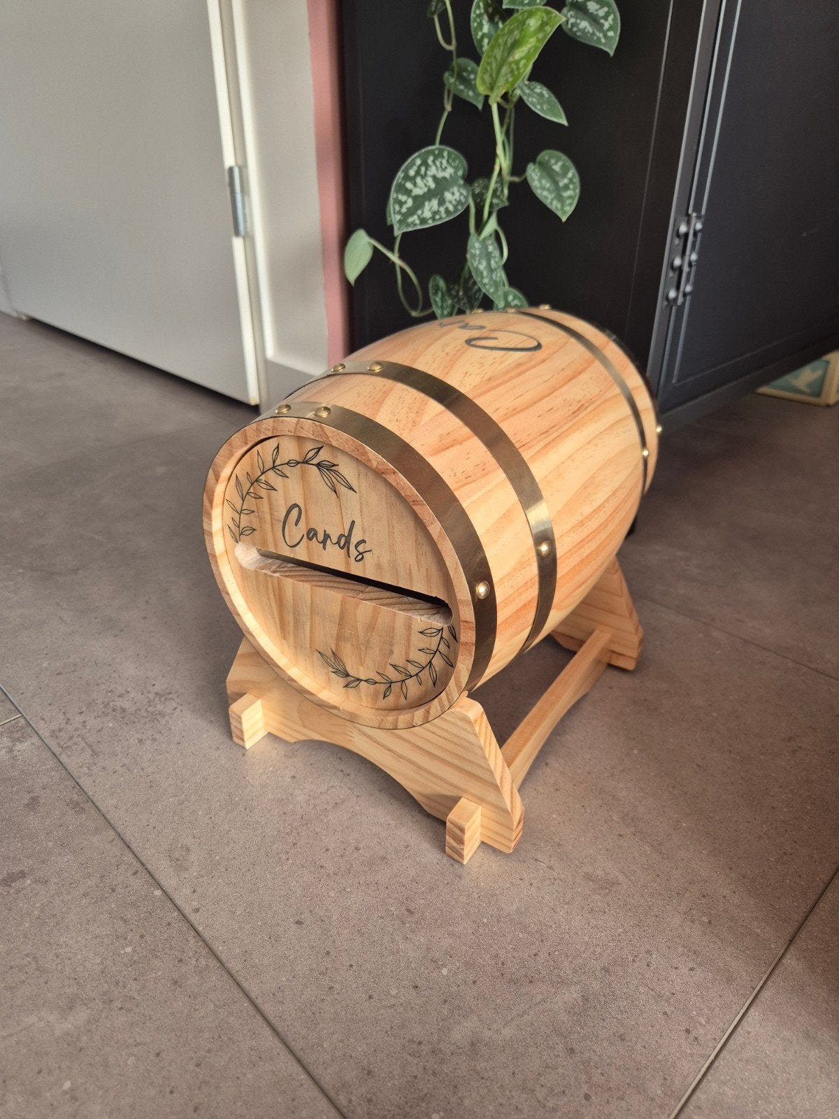 Kaartendoos houten vat bruiloft, Ophalen of Verzenden