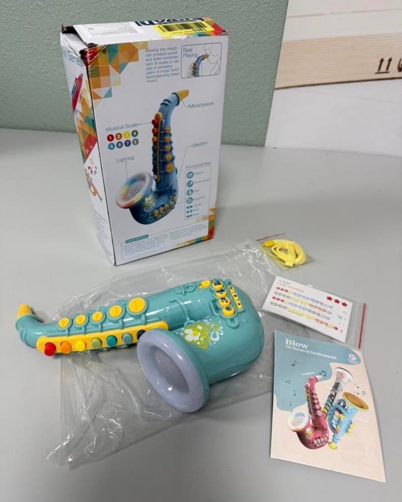 Blauwe speelgoed saxofoon voor kinderen educatief instrument, Elektronica, Nieuw, Ophalen of Verzenden, H
