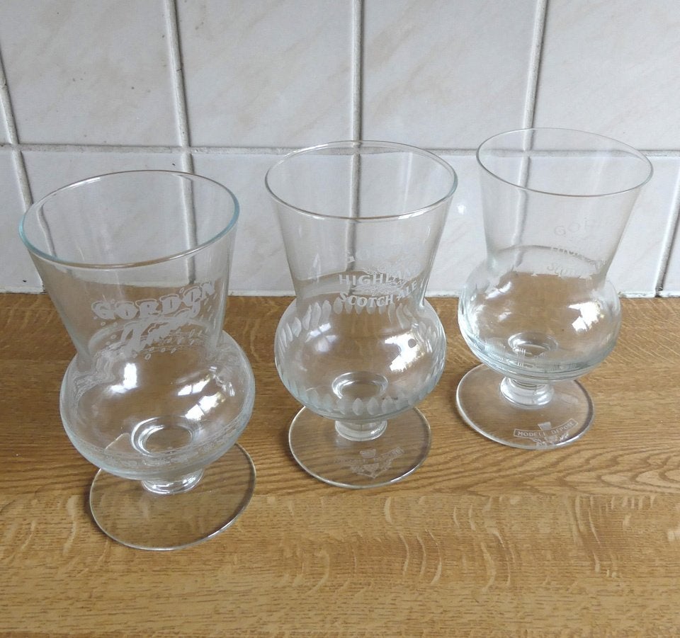 Gordon Highland Scotch Ale bierglas 3x Schotse bierglazen, Ophalen of Verzenden, Zo goed als nieuw, Glas of Glazen, Overige merken