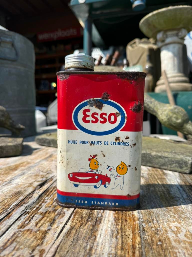 Esso olieblik, Gebruikt, Gebruiksvoorwerp, Ophalen of Verzenden, X