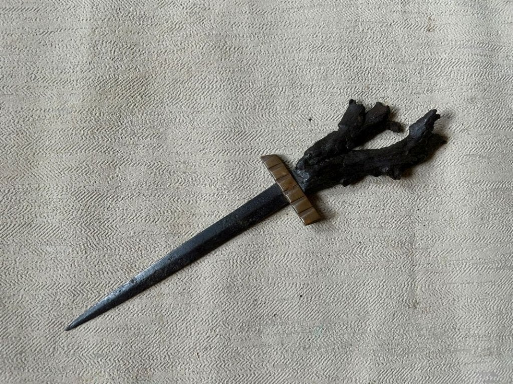 wo1 - Duitse trench art briefopener - schrapnell, Verzamelen, Ophalen of Verzenden, Landmacht, Duitsland, Kunstobject