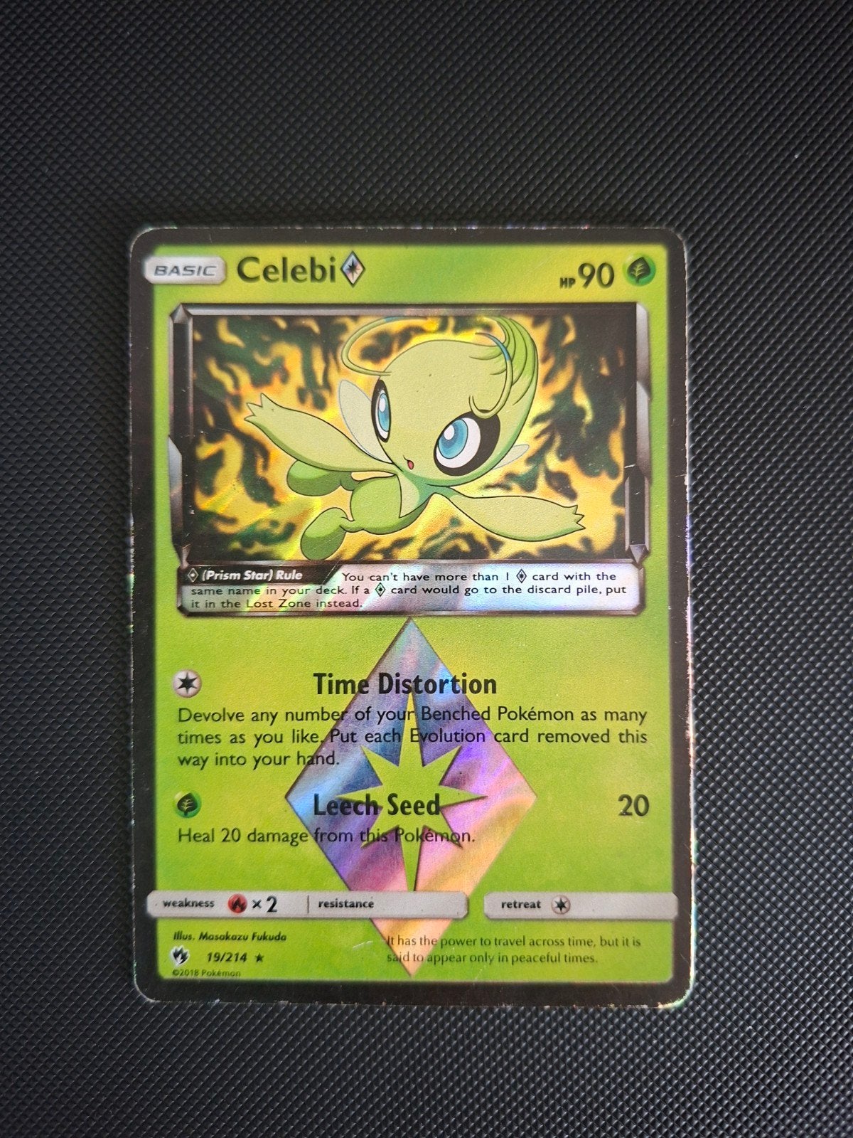 Celebi Prism Star Lost Thunder, Ophalen of Verzenden, Gebruikt, Losse kaart, Foil