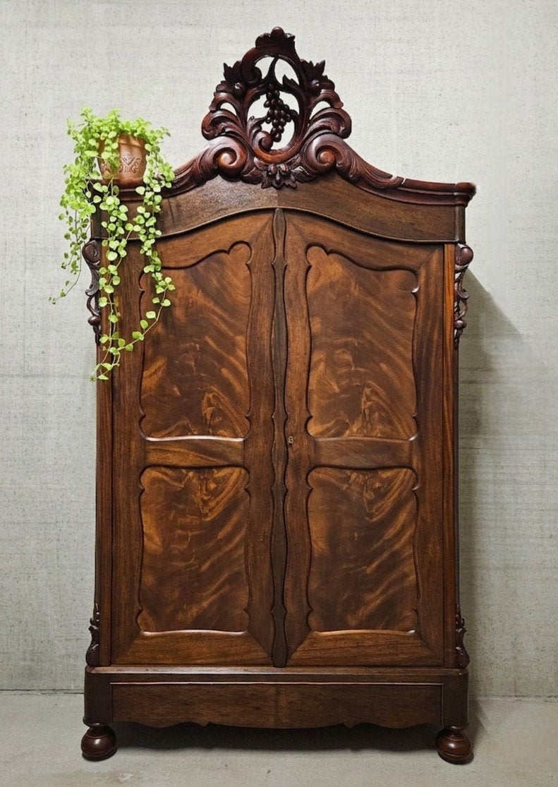 🌿Antieke XL Biedermeier kuifkast vintage kast demontabel, Verzenden