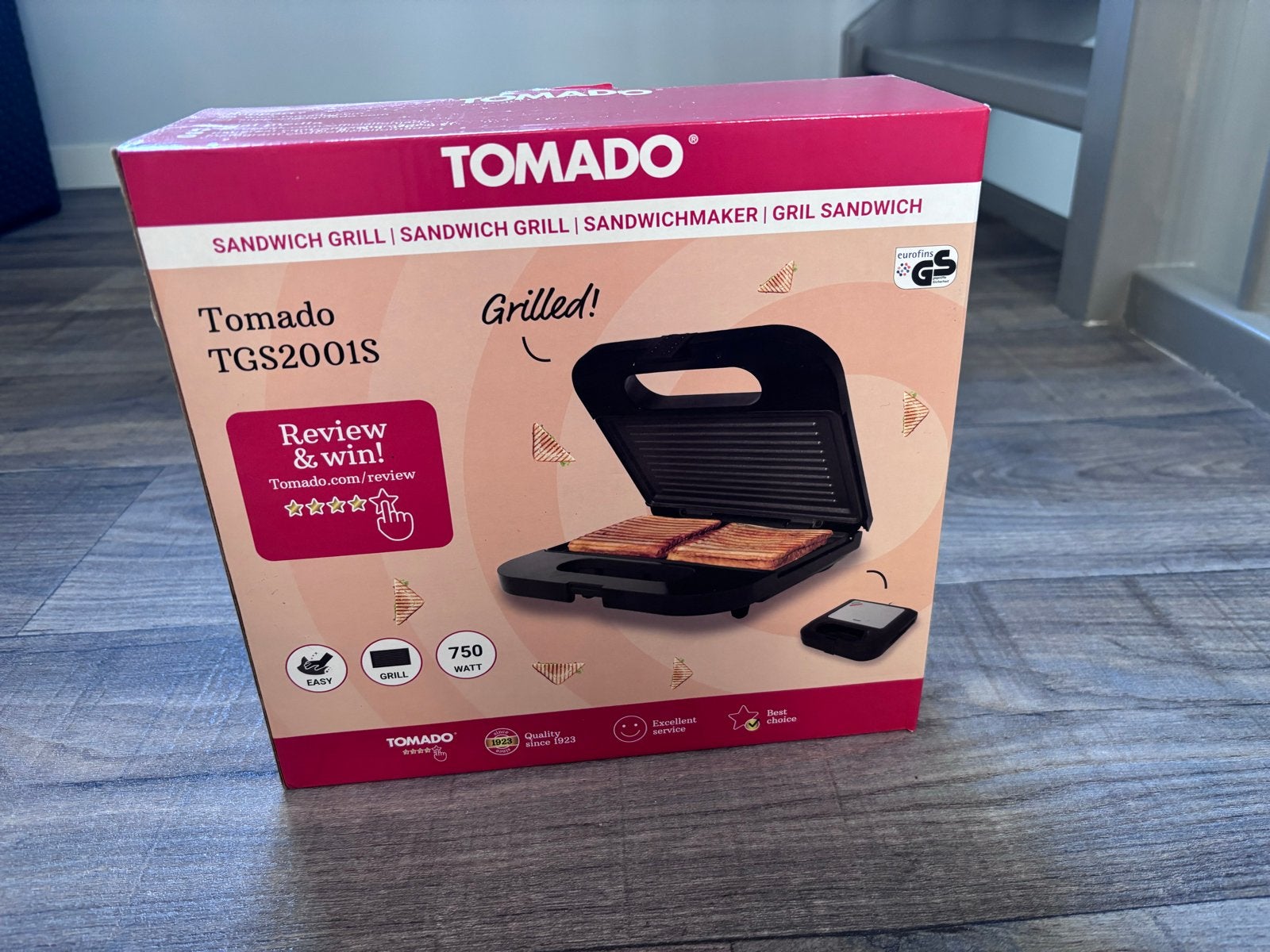 Tomado TGS2001S Sandwich Grill - Nieuw in doos, Witgoed en Apparatuur, Contactgrills, Ophalen of Verzenden, Nieuw