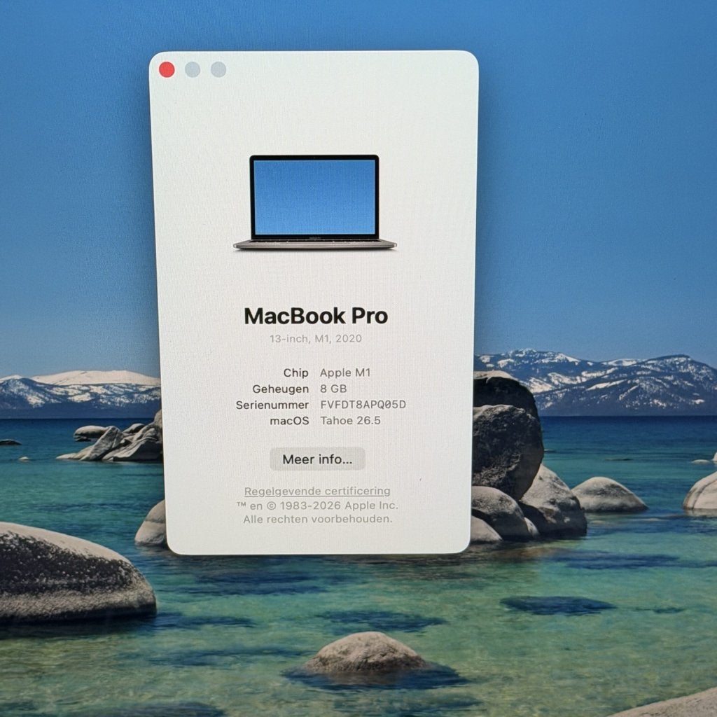 MacBook Pro M1 256GB grijs /licht gebruikt /94% batt /garant, Apple, Zo goed als nieuw, Support@apple.com, Apple Park Way, Cupertino, California