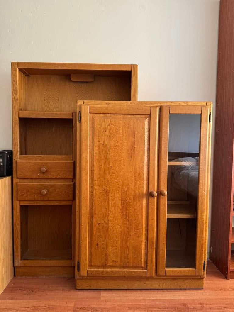 MOET DIT WEEKEND WEG! Massief eikenhouten kast, Huis en Inrichting, Kasten | Boekenkasten, Ophalen, Gebruikt, 100 tot 150 cm, Eikenhout